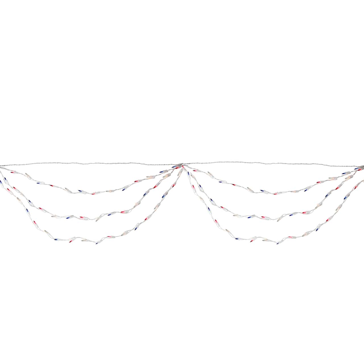 100ct. Red, Blue and Clear 4th of July Mini Swag Lights